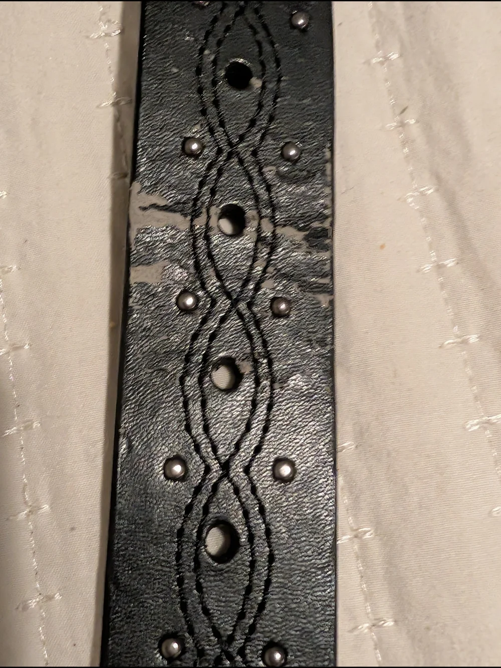 Black Studded Leather Waist Belt